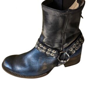 Rare Freebird Ramone Booties in Royal Multi